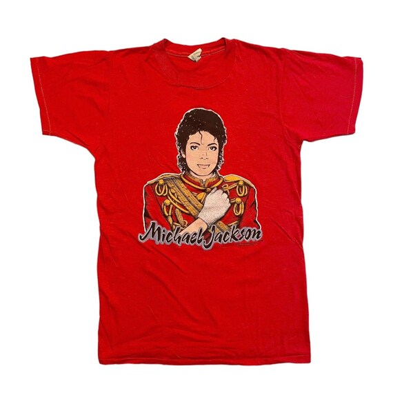 Vintage 1984 Michael Jackson Glitter Glove Tshirt Size M King of