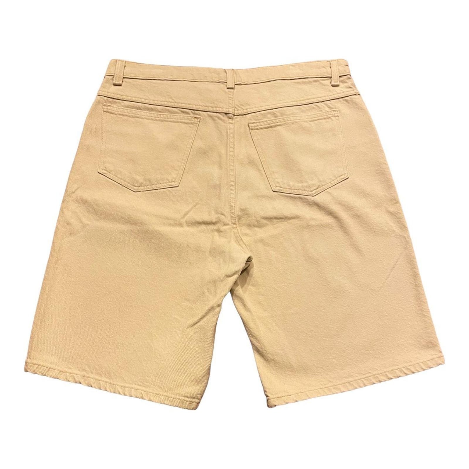 Vintage 90s Y2K Cream Tan Baggy Grunge Streetwear Denim Jorts Size