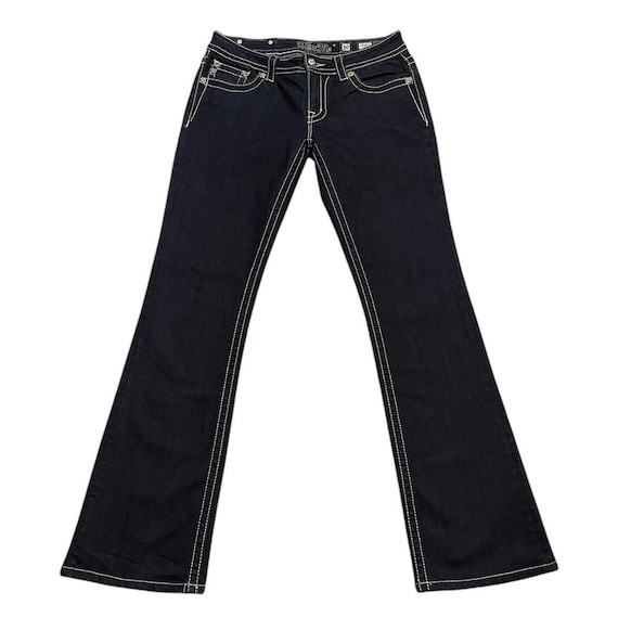 Vintage Y2K Rave Skater Punk Miss Me Bootcut Jeans Studded Crosses