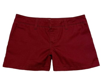 Vintage 90s Hurley burgundy Low Rider Chino Shorts women skater surf Size 1