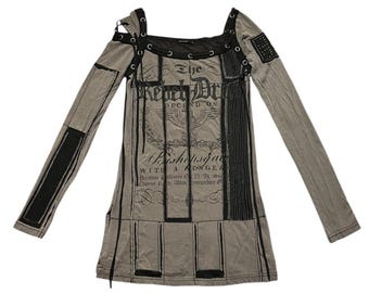 NWOT VTG Salvage x The Devil's Dress black & grey long sleeve dress