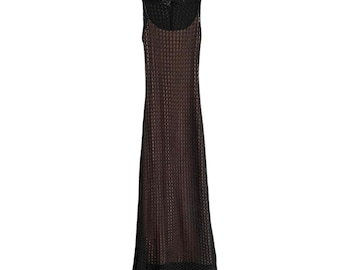 Vintage Y2K dark fairy goth vamp black maxi dress Size 1/2