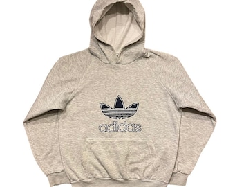 Vintage 80s streetwear grunge indie Adidas trefoil hoodie