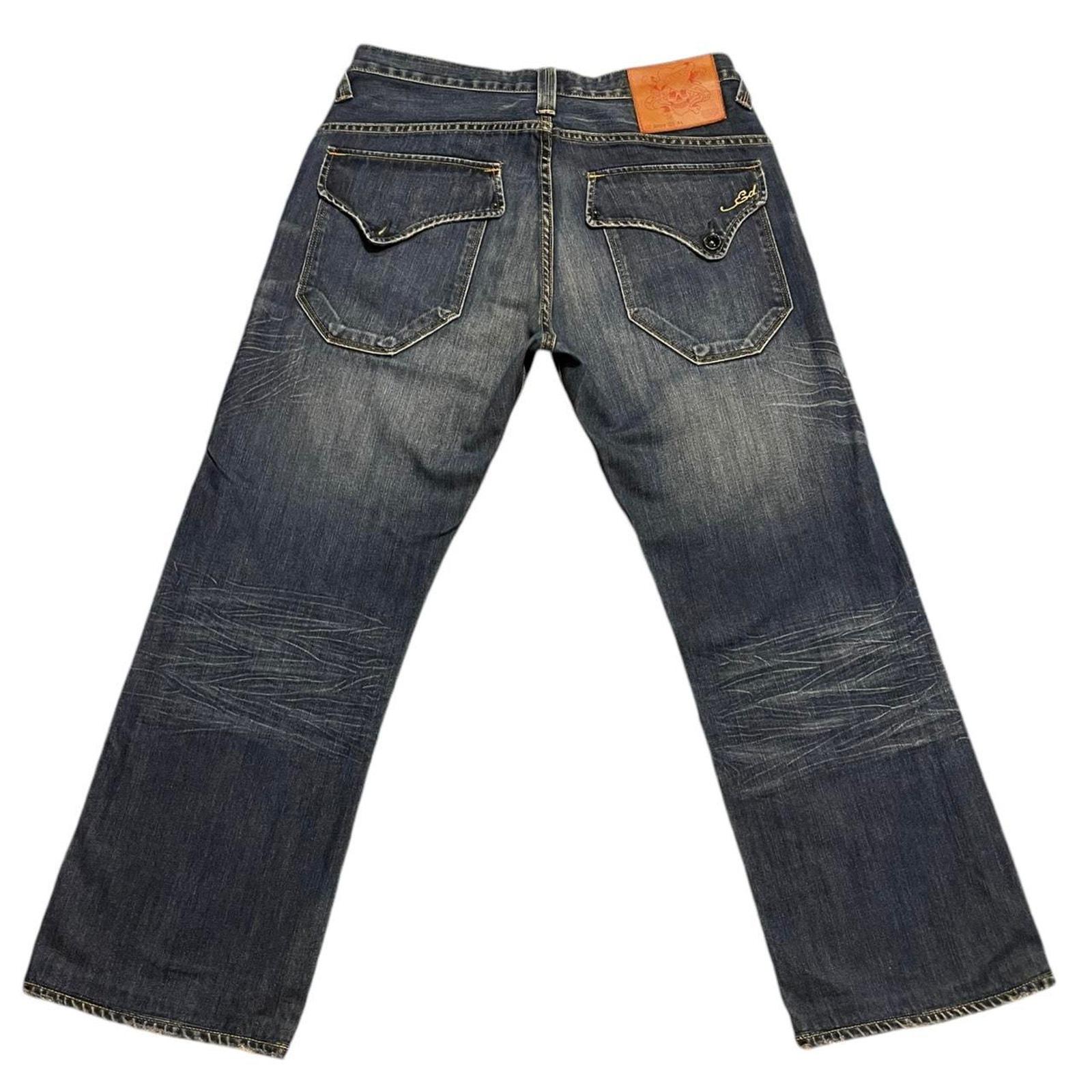 Vintage Y2K 2000s Ed Hardy Wide-leg Baggy Jeans Size 34x34 - Etsy