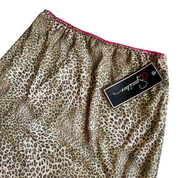 Y2K NWT leopard print knee length slip skirt - image 3