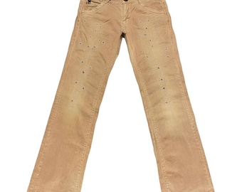 Miss Sixty Big Ty distressed Y2K grunge streetwear faded tan jeans Size 31