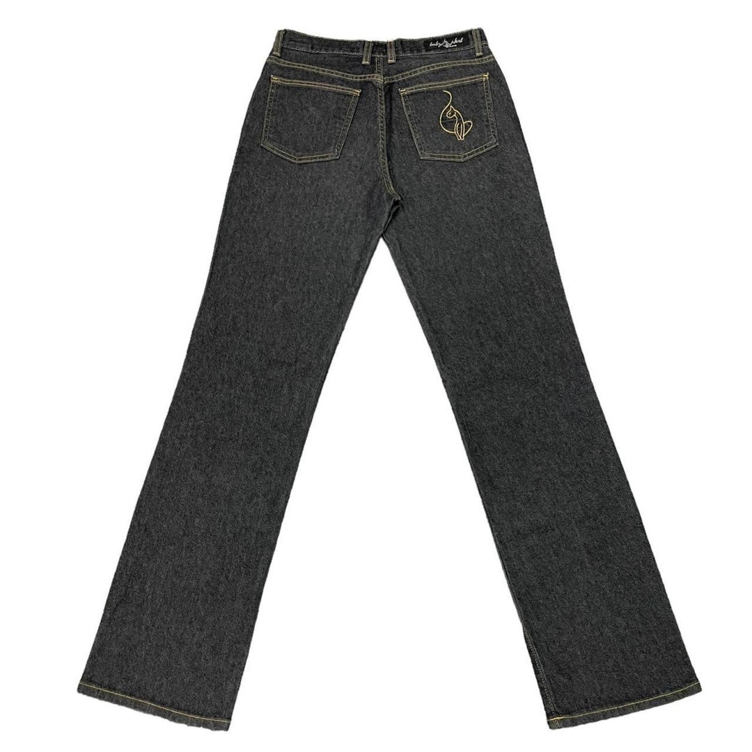 ☆NEO COIN LOGO EMBROIDERED BRUSHED LOUNGE PANTS/KIMHEKIM☆ Slogan Embroidery Cargo Fashion fit Pants – EVISU