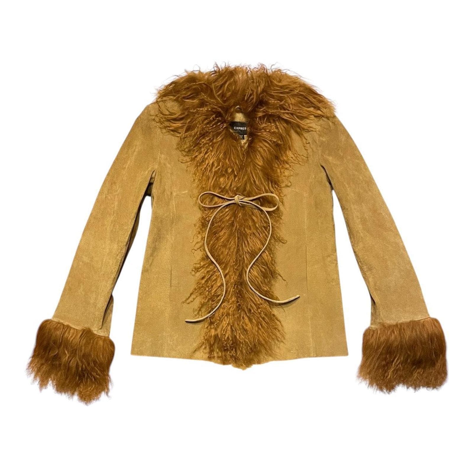 ジャケット・アウター factotum archive y2k fur jacket ririzip Vintage 90's / Y2K Giacca Gallery Faux Fur Trim Faded Denim
