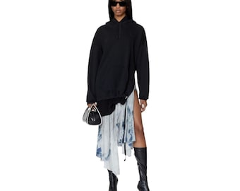 Vintage Diesel hoodie dress with built in asymmetrical skirt Size XS