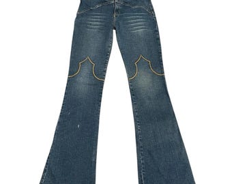 RARE Vintage 90s JNCO blue denim jeans with accent stitching