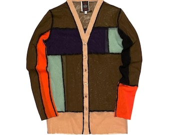 VTG 90s early 2000s archival Jean Paul Gaultier x Fuzzi micro mesh cardigan