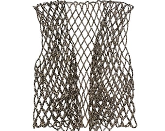 Vintage avant-garde boho indie hand-beaded sheer vest