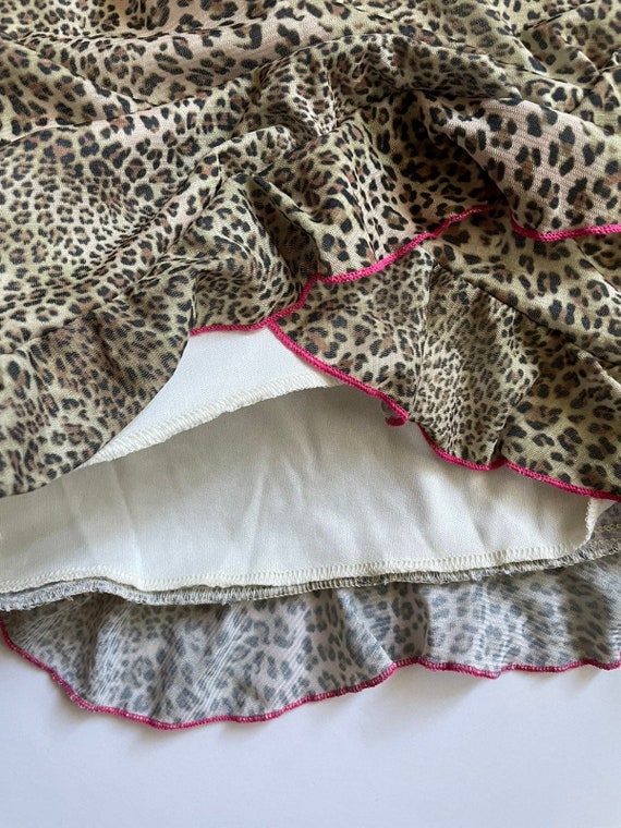 Y2K NWT leopard print knee length slip skirt - image 5