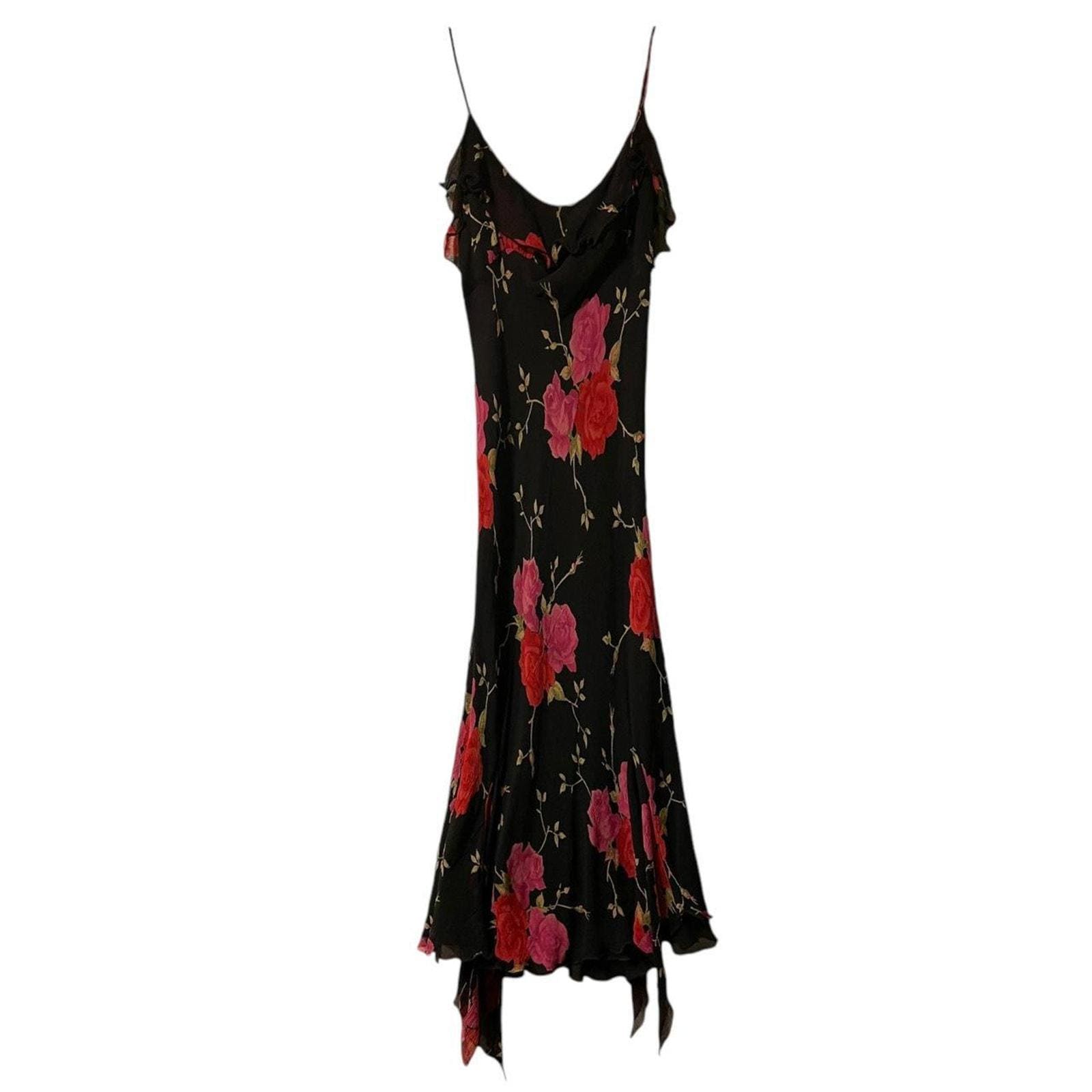 VTG 90s Betsey Johnson New York Fairy Silk Rose Midi Dress Asymmetrical Hem - Etsy VTG 90s Betsey Johnson New York Fairy Silk Rose Midi Dress Asymmetrical Hem - Etsy
