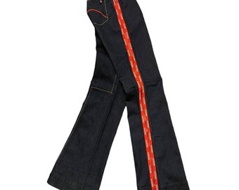Vintage Y2K eckóred skater streetwear egirl full side zip low-rise flare jeans Size 13