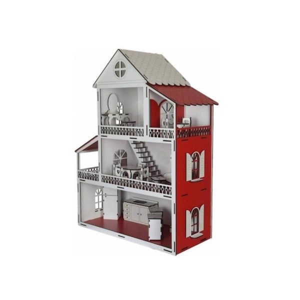 Wooden Barbie Dollhouse - Etsy