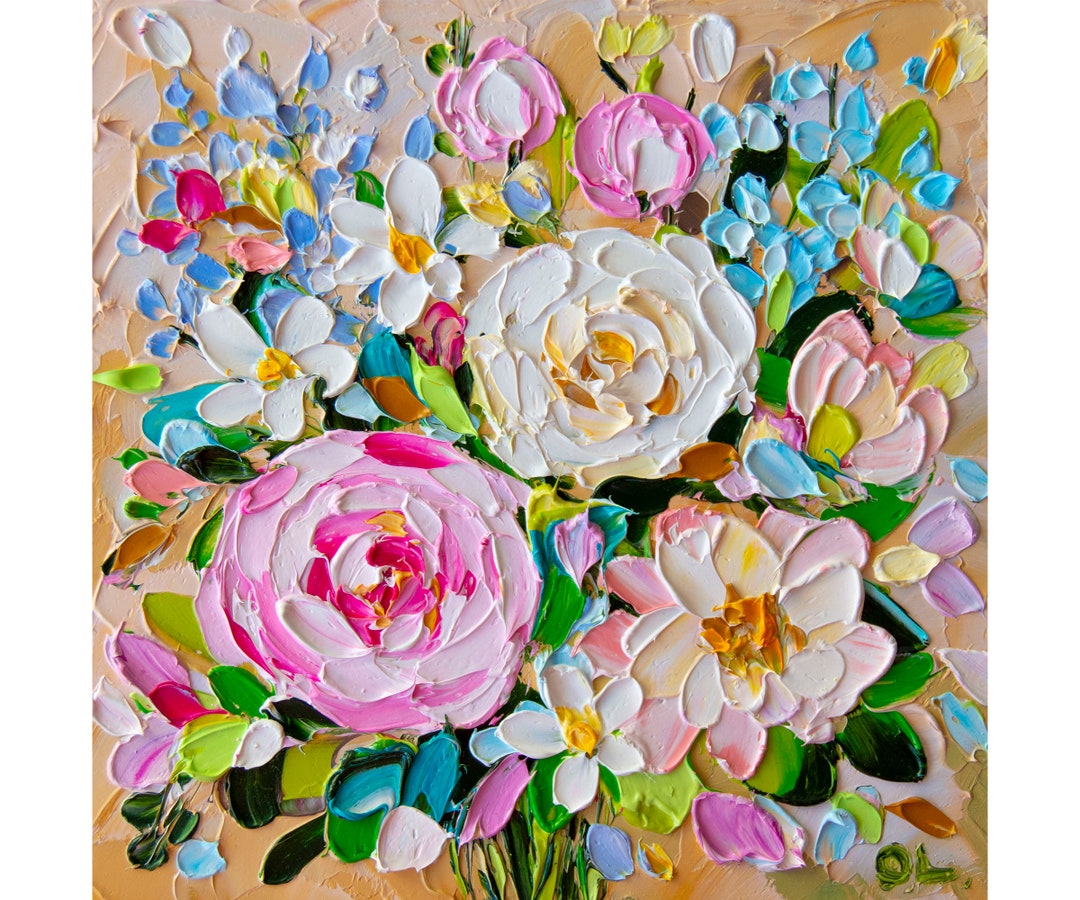 Peonies Impasto Oil Painting: Floral Still Life, Original Art - Etsy