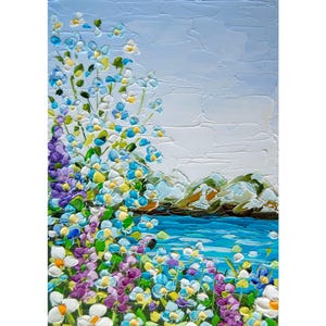 Texas Gemälde Öl Impasto Original Art Bluebonnet Gemälde Landschaft 6 von 8 OlyaArtShop
