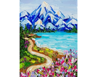 Aoraki Mount Cook Painting: New Zealand Landscape Impasto Oil Painting