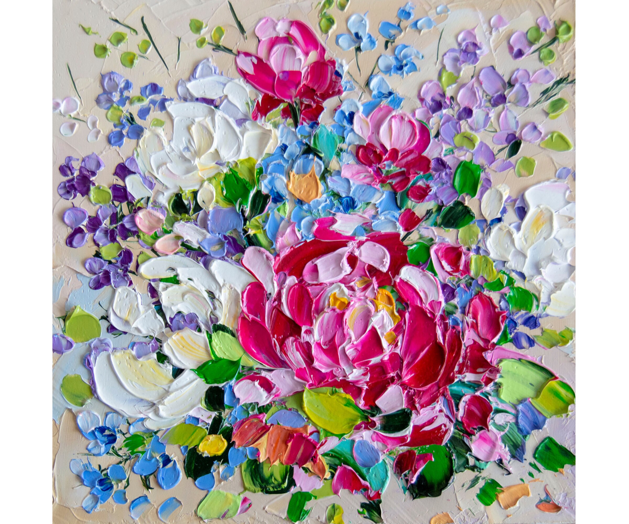 Peony Painting Original Art Floral Painting Flower Etsy