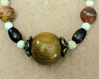 Tiger eye ball red jasper tiger eye bone and seed