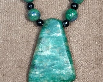 Malachite pendant necklace with Black Onyx