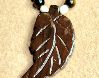 Jasper Leaf pendant necklace