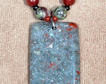 Jasper pendant necklace with Jasper and Carnelian
