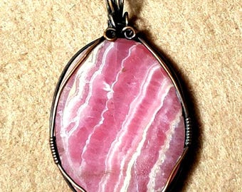Rhodochrosite pendant necklace
