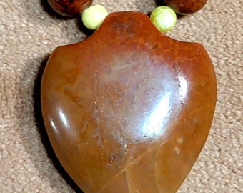 Vintage Carnelian pendant necklace