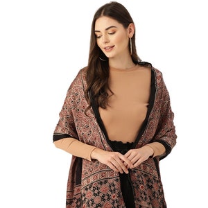 Exotic Ajrakh Silk Handmade Scarf - Vegan and cruelty free silk