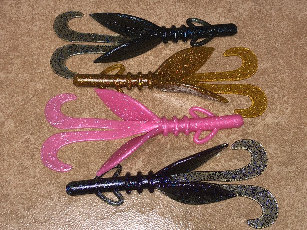 Beef Hogz 5.25 6 Pack Brush Hog Style Soft Plastic Fishing Bait Custom and Homemade by Beefcake
