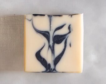 handmade natural soap DANCING SMOKE | cold process soap | elegant | monochrome soap | scented soap with activated charcoal