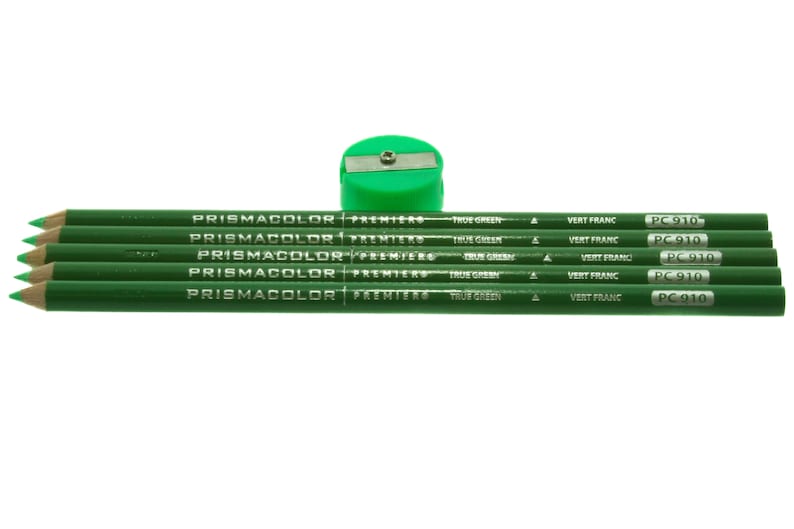 Prismacolor Premier Colored Pencils True Green PC910 Set of 5 with Sharpener image 1