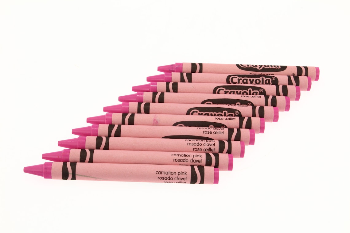 Carnation Pink Crayola Crayons 10 Pack Etsy