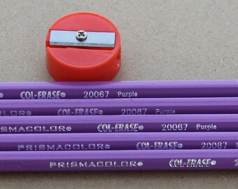 Prismacolor ColErase - Purple (20067) - Set of 5 with Sharpener