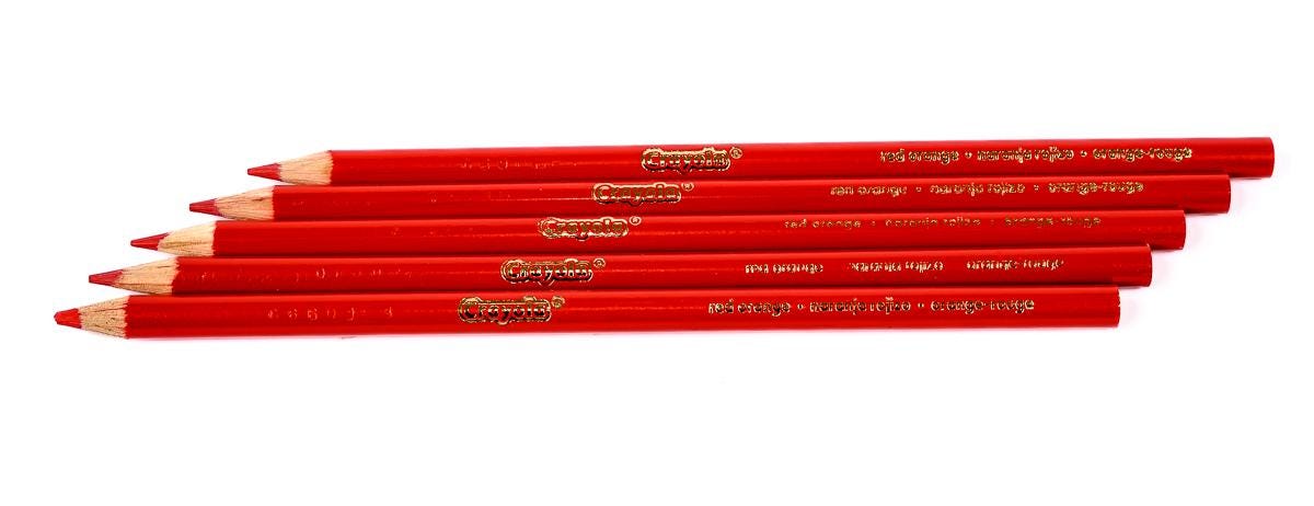 Red-Orange Crayola Colored Pencils, Set of 5 with Sharpener