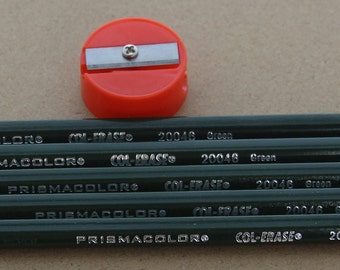 Prismacolor ColErase - Green (20046) - Set of 5 with Sharpener