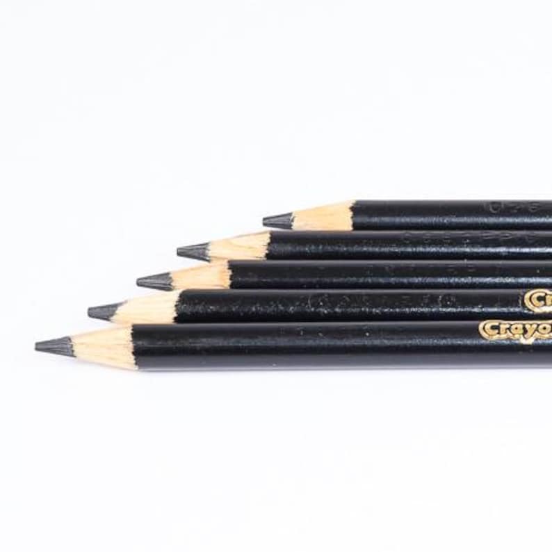 Black Crayola Colored Pencils - Set of 5 with Sharpener, Coloring, Crafts, Scrapbooking, Drawing, Classroom, Art Projects, Sketching bild 1