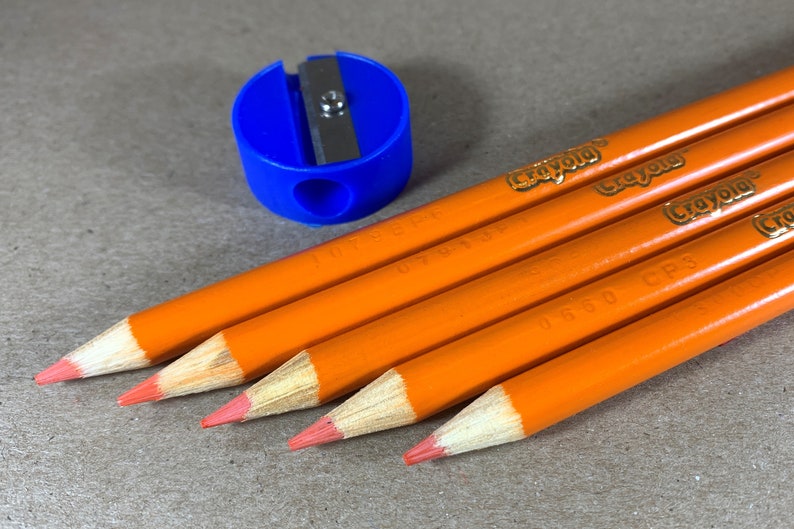 Orange Crayola Colored Pencils Set of 5 or 10 with Sharpener image 1