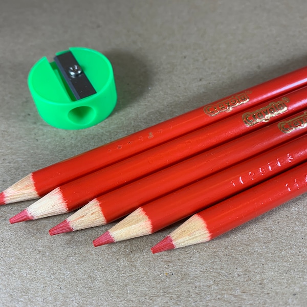 Red-Orange Crayola Colored Pencils - Set of 5 or 10 with Sharpener