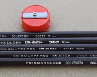 Prismacolor ColErase - Brown (20043) - Set of 5 with Sharpener