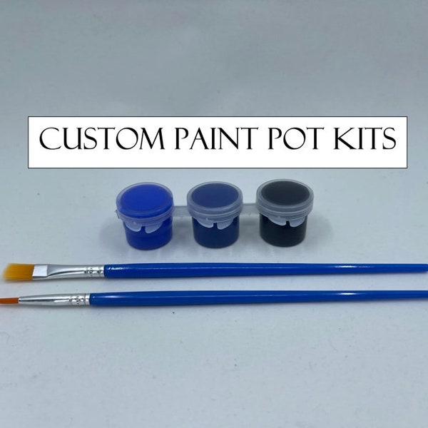 Custom Paint Pot Strips - 3 pots - Choose Your Colors, Brushes and Packaging - Craft Paint Supply