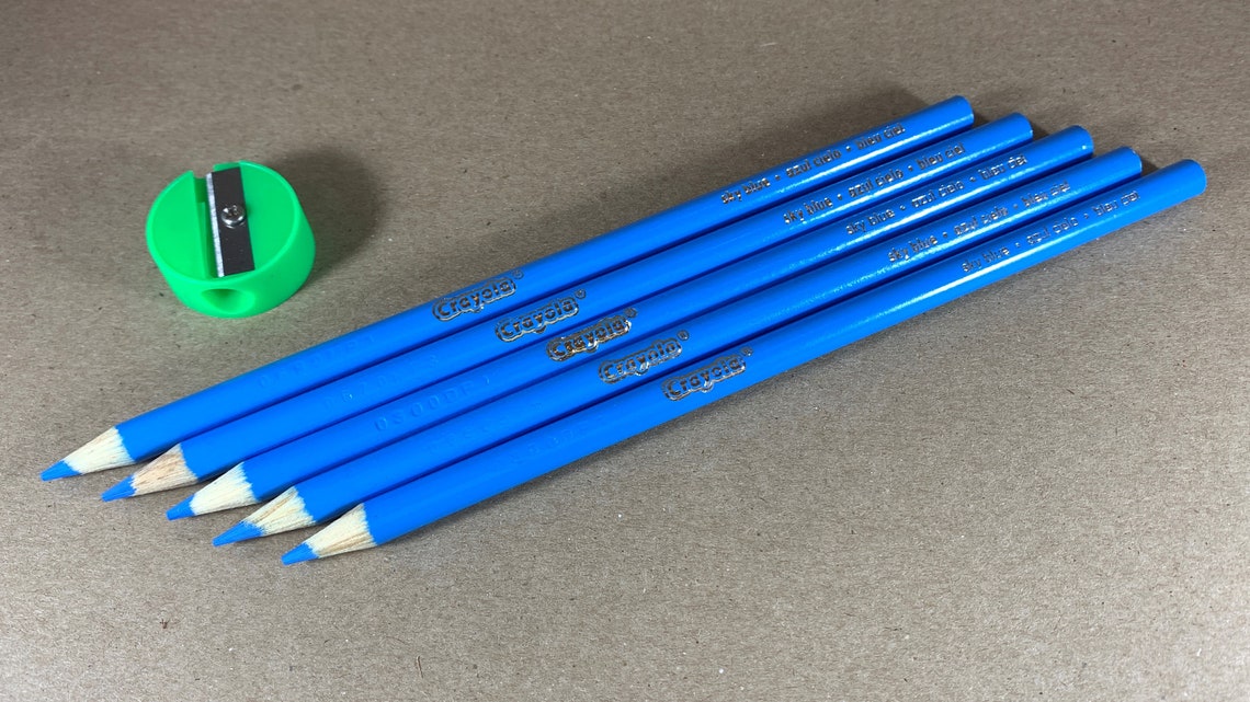 Skyblue Crayola Colored Pencils Set of 5 or 10 With Etsy