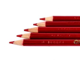 鉛筆画「Scarlet red」　B5大サイズ Red-orange Crayola Colored Pencils, Set of 5 With Sharpener