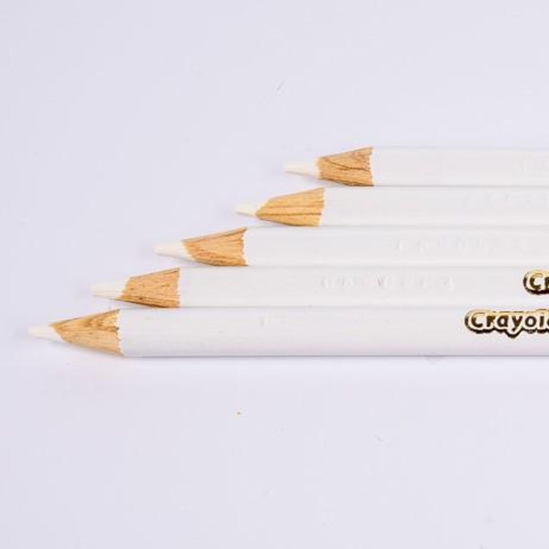 White Crayola Colored Pencils, Set of 5 With Sharpener, Coloring