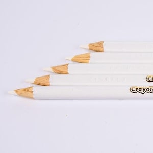 White Crayola Colored Pencils, Set of 5 with Sharpener,  Coloring, Crafts, Scrapbooking, Drawing, Classroom, Art Projects, Sketching