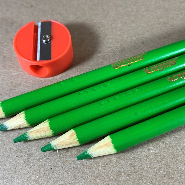 Yellow-Green Crayola Colored Pencils - Set of 5 or 10 with Sharpener