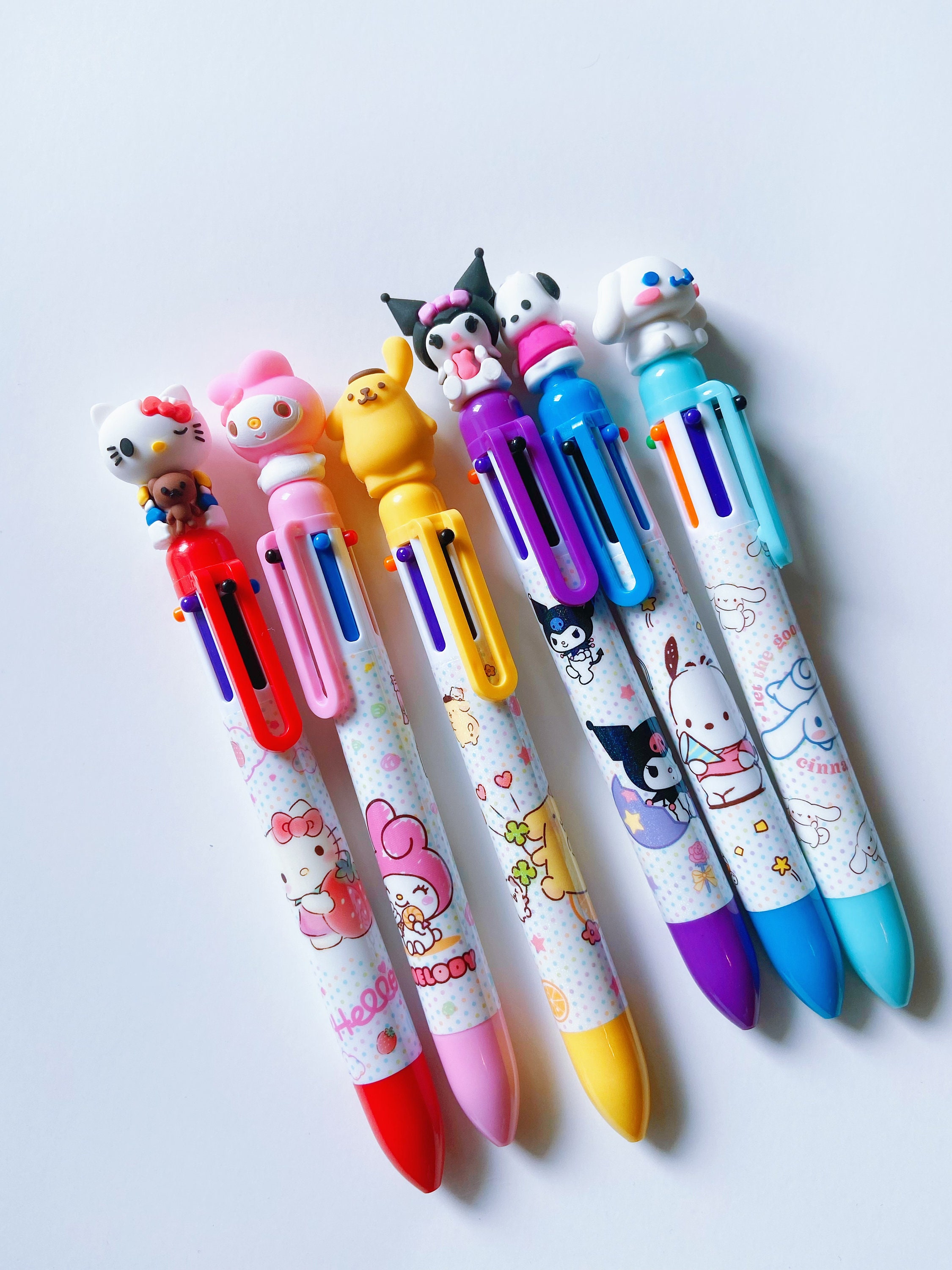 Sanrio Friends Ball Pen Hello Kitty/kuromi/meloly Multicolor Pens kawaii  Kitty Ball Pen-school Supplies 