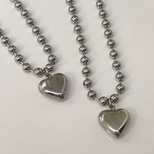 【BLACKPURPLE】happy bear mini ball necklace Happy Bear Mini Ball Necklace-Silver - BLACKPURPLE_USD